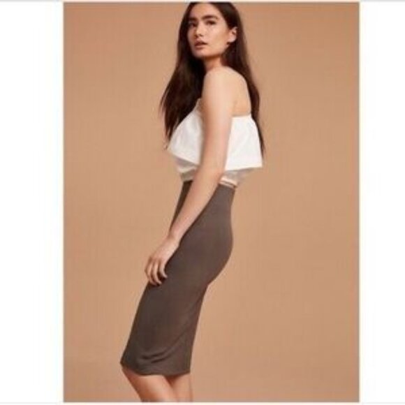Aritzia Wilfred Lis Taupe Pencil Skirt - Picture 1 of 9